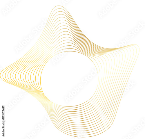Golden  Abstract Line Art