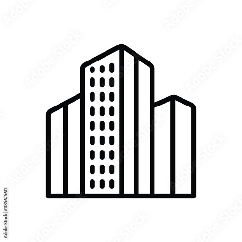 Black line icon for office