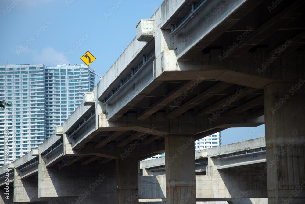 Obraz premium concrete bridge for car flyovers