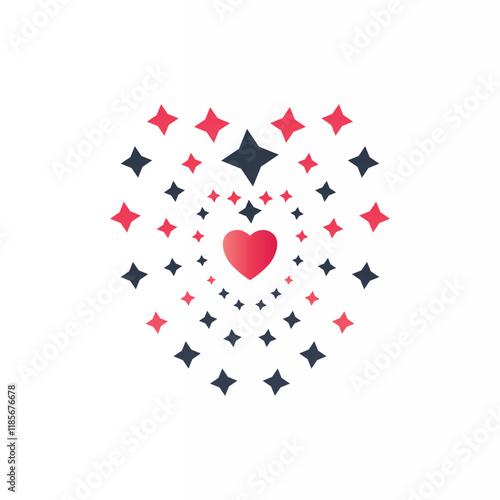 Valentine's Day Special Star shape Love design