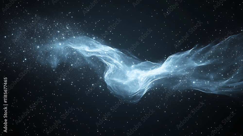 Galactic nebula cloud with twinkling stars