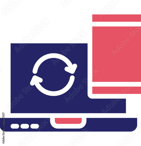Synchronization vector icon illustration of Business Analytics iconset.