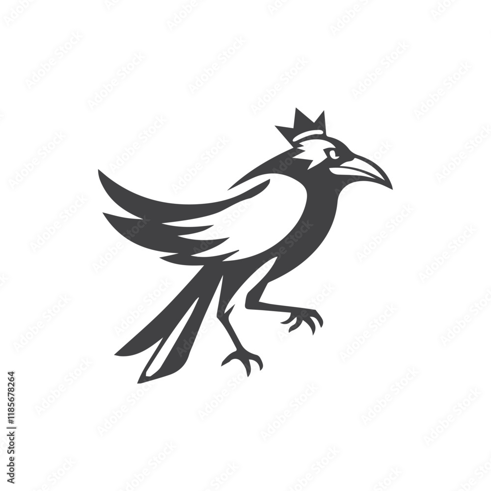 Fototapeta premium Creative Crow Bird Logo Design Silhouette Vector Illustration
