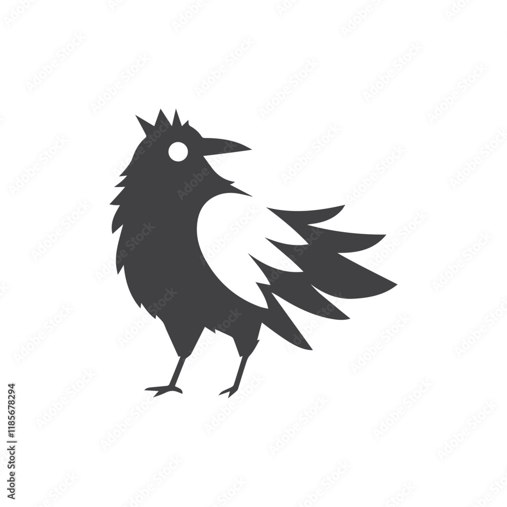 Fototapeta premium Creative Crow Bird Logo Design Silhouette Vector Illustration
