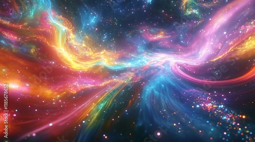 Vibrant nebula forms with a myriad of stars