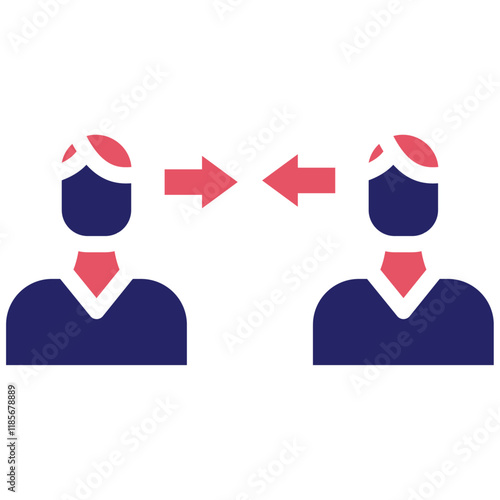 Conflict Resolution vector icon illustration of Leadership iconset.