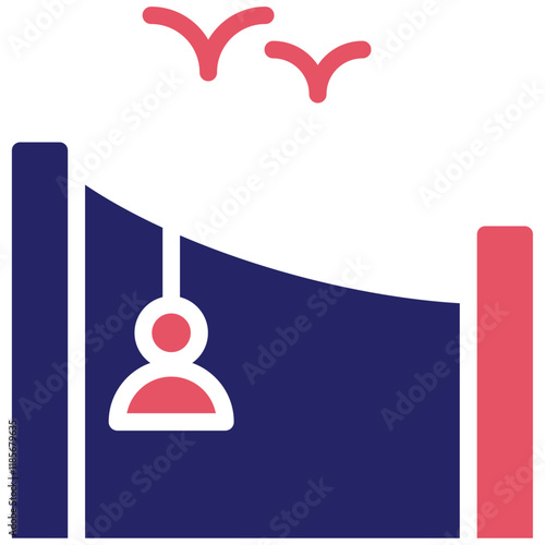 Zip Line vector icon illustration of Outdoor Fun iconset.