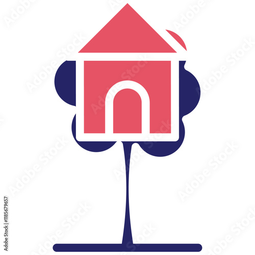 Treehouse vector icon illustration of Outdoor Fun iconset.