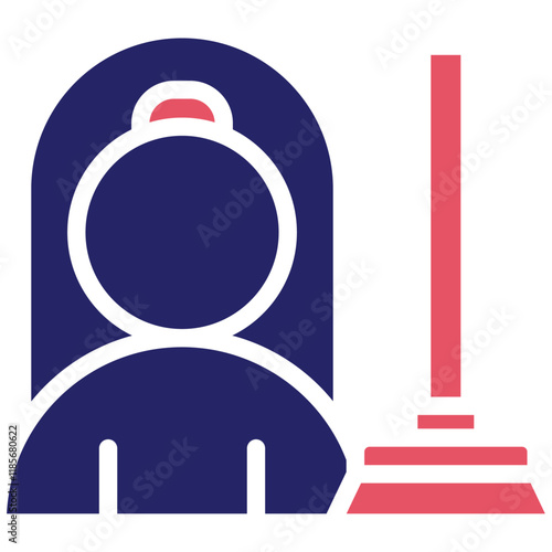 Maid vector icon illustration of Cleaning and Dusting iconset.