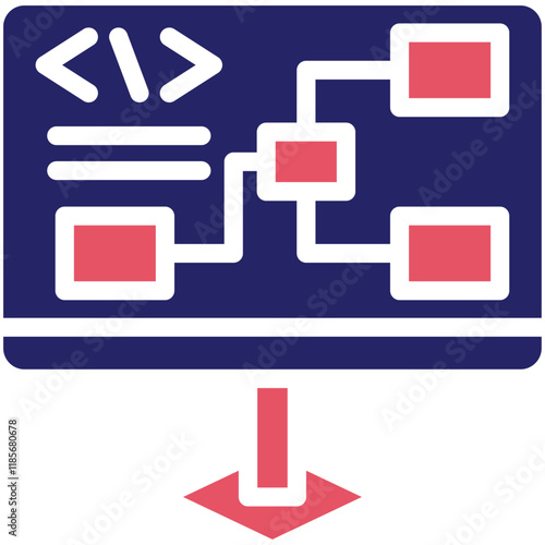 Visual Programming vector icon illustration of No Code iconset.
