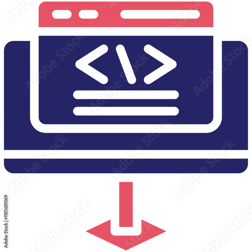 Front End Development vector icon illustration of No Code iconset.