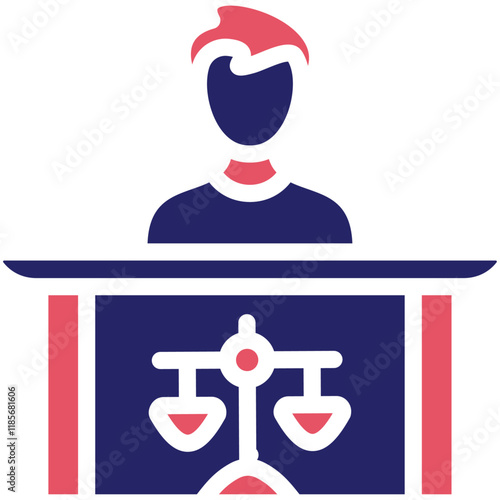 Prosecutor Male vector icon illustration of Law & Legislation iconset.