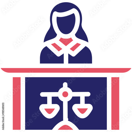 Prosecutor Female vector icon illustration of Law & Legislation iconset.