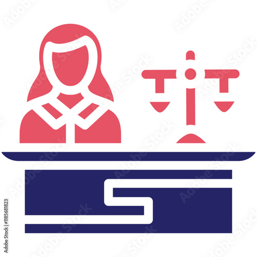 Plaintiff Female vector icon illustration of Law & Legislation iconset.