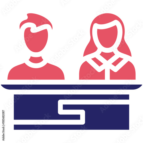 Jury vector icon illustration of Law & Legislation iconset.