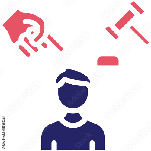 Guilty vector icon illustration of Law & Legislation iconset.