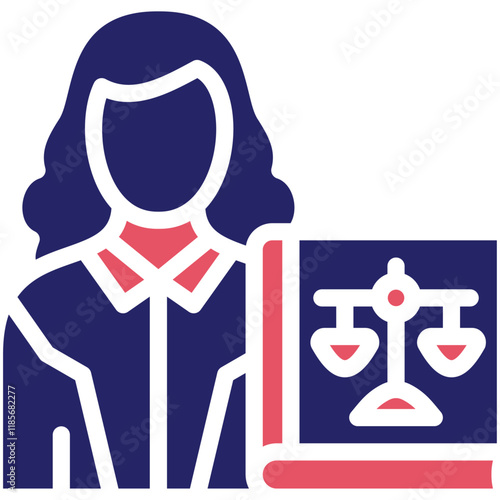 Defendant Female vector icon illustration of Law & Legislation iconset.