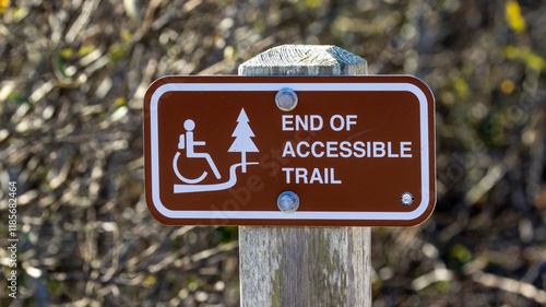 End of Accessible Trail Park sign