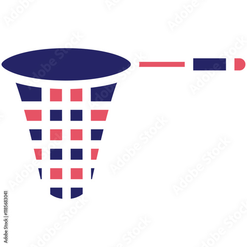 Hand Net vector icon illustration of Fishing iconset.