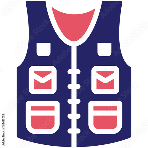 Fishing Vest vector icon illustration of Fishing iconset.