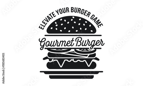 Gourmet Burger Vector Clipart icon