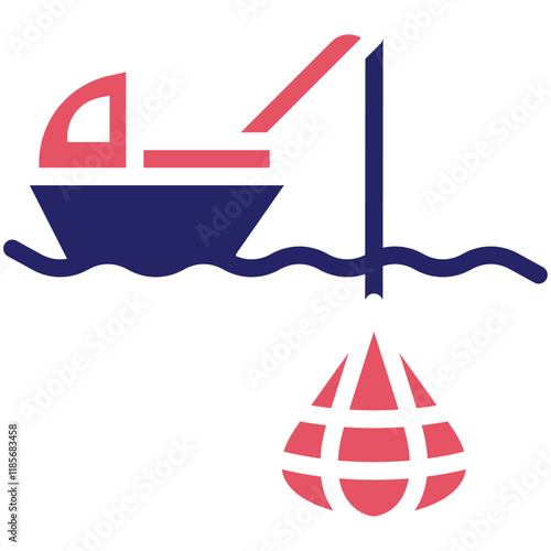 Commercial Fishing vector icon illustration of Fishing iconset.