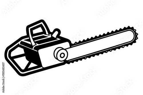 Chainsaw machine isolated vector silhouette