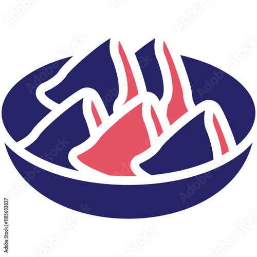 Samosa vector icon illustration of Street Food iconset.