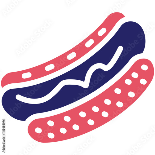 Hot Dog vector icon illustration of Street Food iconset.