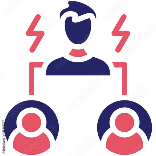 Intermediary Mediator vector icon illustration of Business Training iconset.