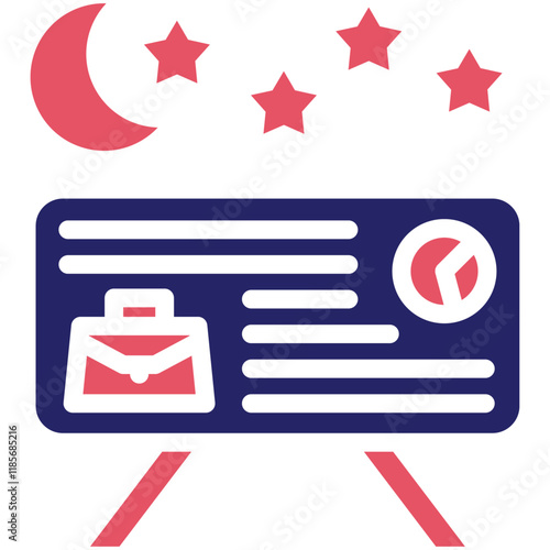 Evening Class vector icon illustration of Business Training iconset.