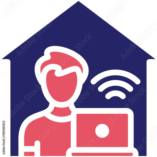 Remote Job vector icon illustration of Gig Economy iconset.