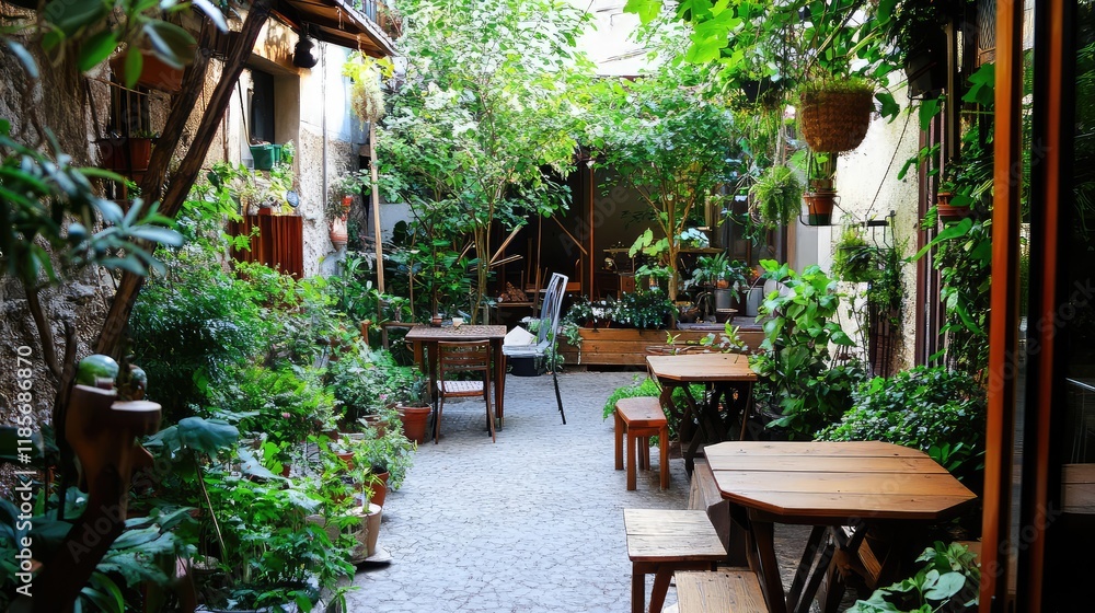 A cozy corner in an indoor garden with various plants arranged on wooden tables, creating a warm, welcoming setup for indoor gardening ideas and ample copy space. A cozy corner in an indoor garden with various plants arranged on wooden tables, creating a warm, welcoming setup for indoor gardening ideas and ample copy space.