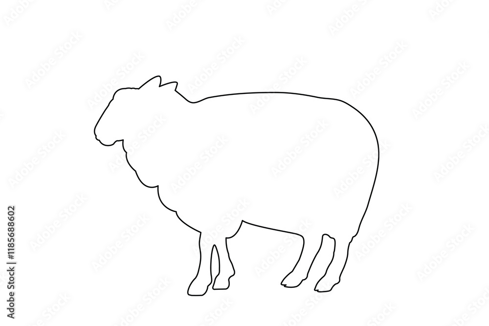 A silhouette of sheep and lamb farm animals vector illustration icon isolated on white background. sheep and lamb line art. A silhouette of sheep and lamb farm animals vector illustration icon isolated on white background. sheep and lamb line art.
