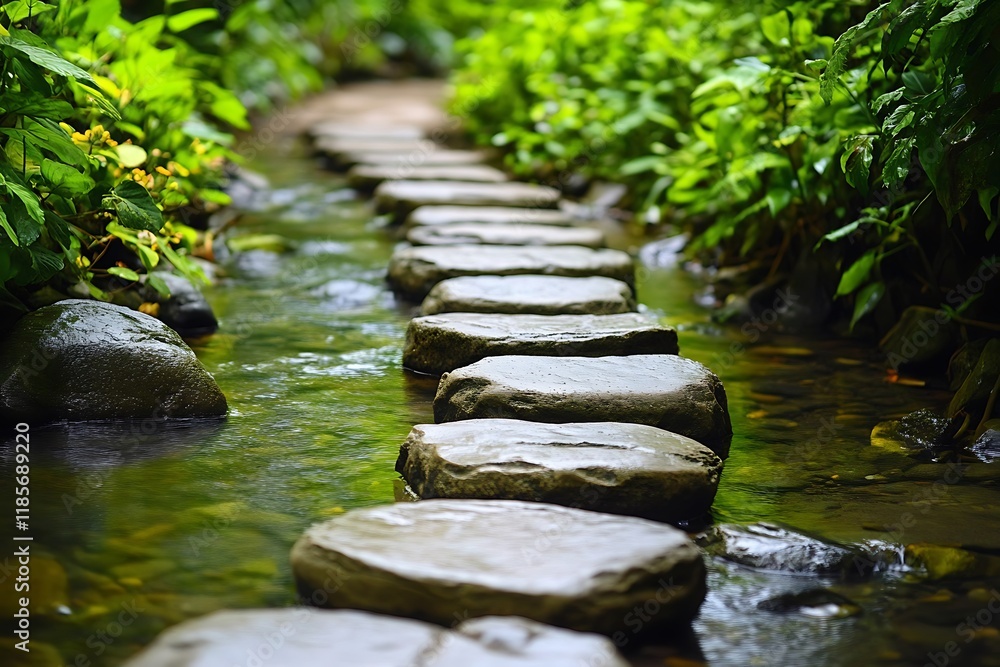Naklejka premium stone bridge in the garden