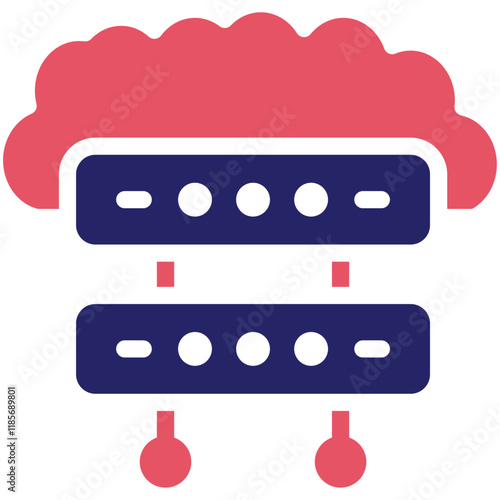 Cloud Storage vector icon illustration of Cryptocurrency iconset.