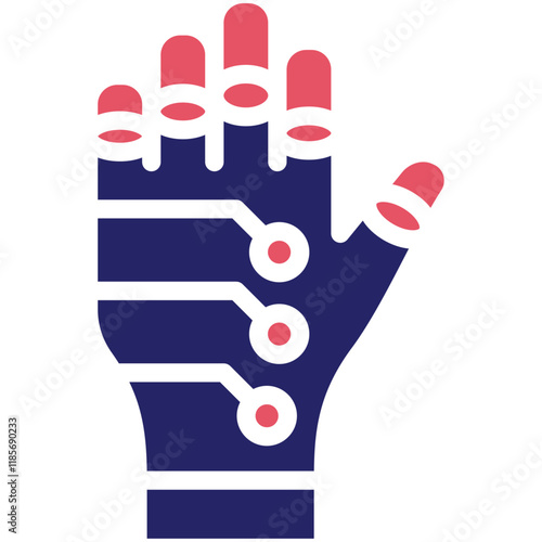 Robot Hand vector icon illustration of Robotics iconset.