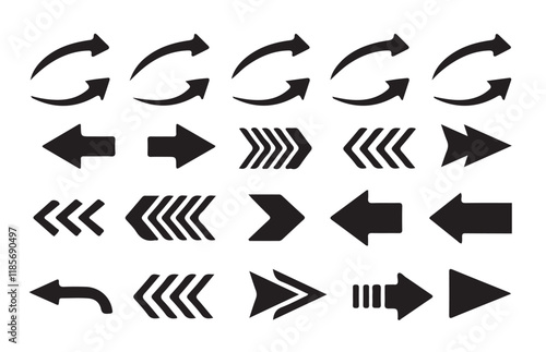 Set of arrows, arrows different. Arrow icon. Vector illustration eps 10
