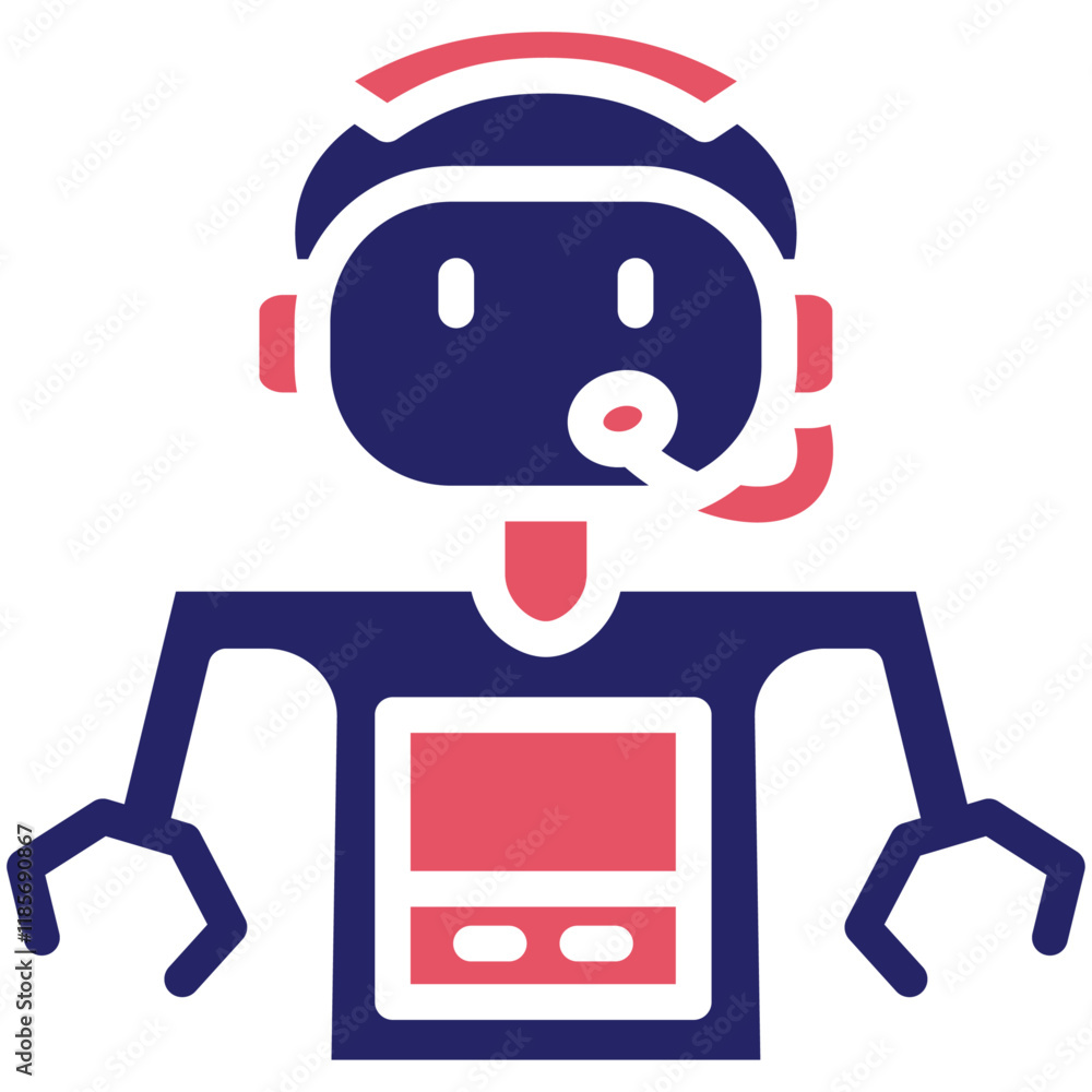 Customer Service Robot vector icon illustration of Robotics iconset. Customer Service Robot vector icon illustration of Robotics iconset.