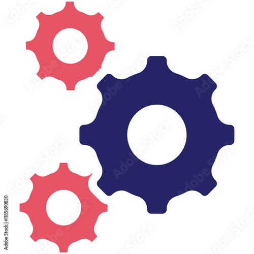 Cog vector icon illustration of Robotics iconset.