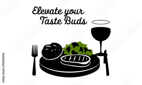 Gourmet Food Vector Clipart icon