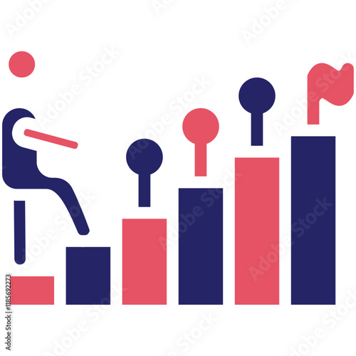 Small Steps vector icon illustration of Achievements iconset.