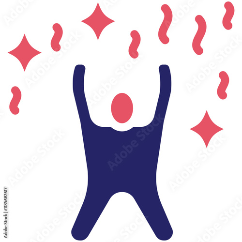 Man Celebrating vector icon illustration of Achievements iconset.