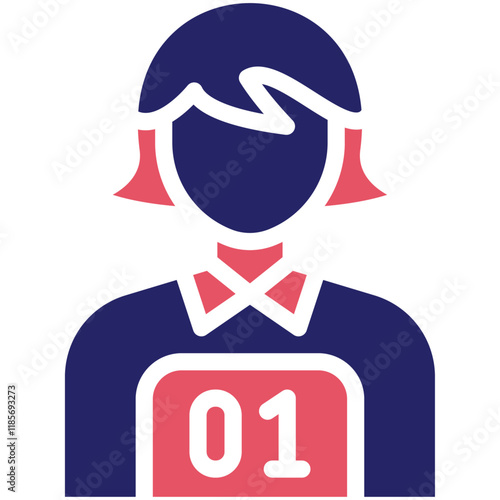 Athlete Female vector icon illustration of Achievements iconset.
