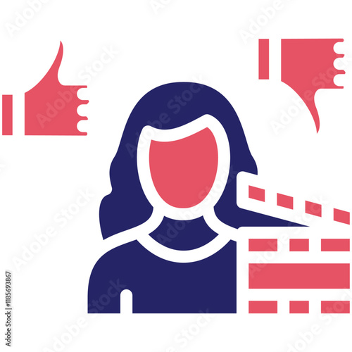 Film Critic Female vector icon illustration of Filmmaking iconset.