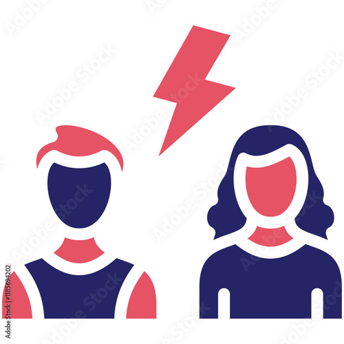 Conflict vector icon illustration of Filmmaking iconset.