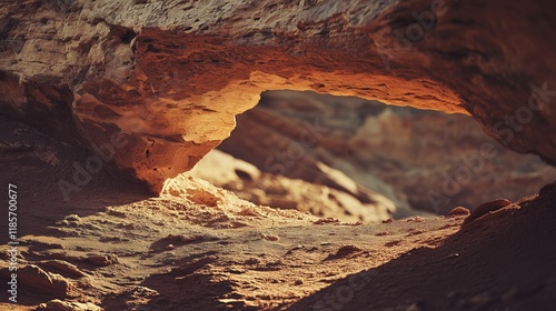 A Close up of a Rock Formation in the Middle of a Desert - Generative AI