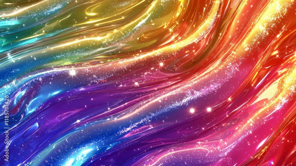 Vibrant Rainbow Liquid Abstract Background: Colorful Swirls and Glowing Textures Vibrant Rainbow Liquid Abstract Background: Colorful Swirls and Glowing Textures