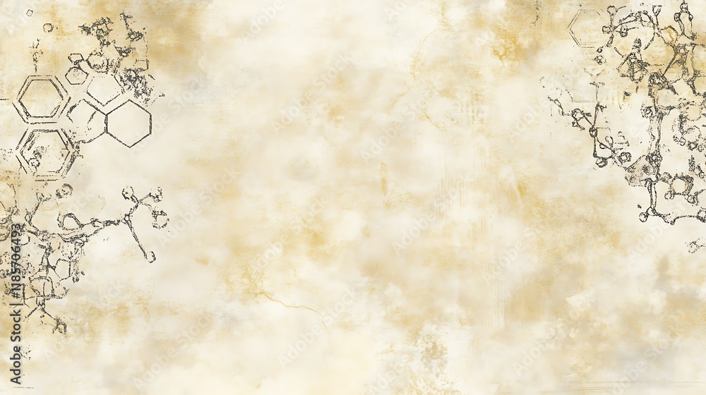 Abstract Beige Background With Chemical Structures Abstract Beige Background With Chemical Structures