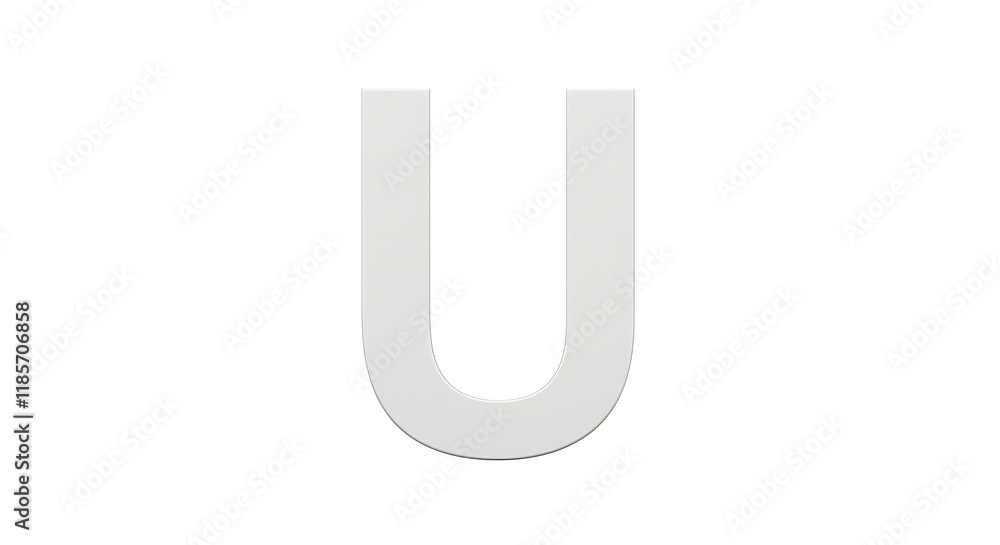3D Rendered Letter U Gray Alphabet Uppercase Isolated 3D Rendered Letter U Gray Alphabet Uppercase Isolated